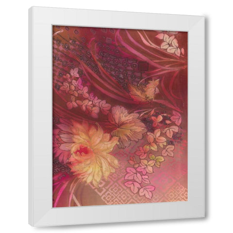 Marooned Florals D White Modern Wood Framed Art Print by May