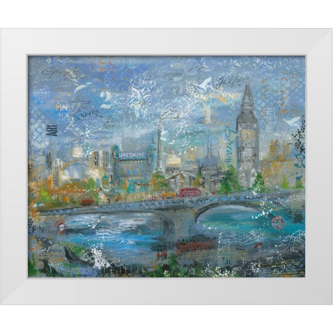 London in the Afternoon White Modern Wood Framed Art Print by May