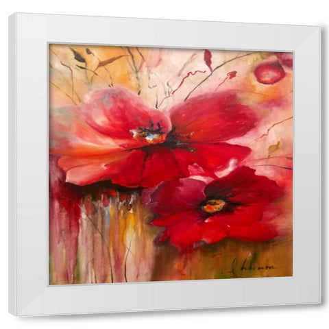 Ruby Rush White Modern Wood Framed Art Print by Isabella