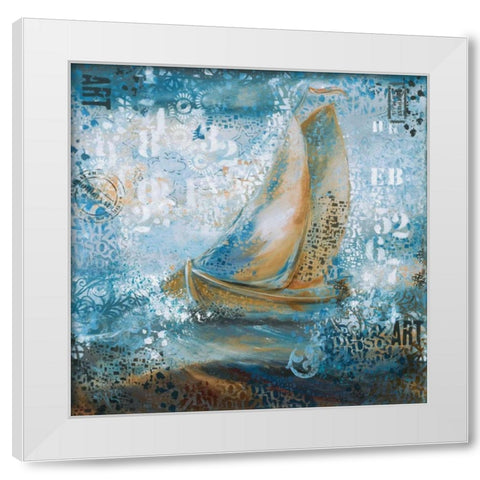 Stormy Seas White Modern Wood Framed Art Print by May