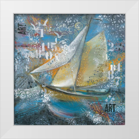 Stormy Seas 2 White Modern Wood Framed Art Print by May