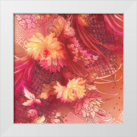 Crimson Collage 2 White Modern Wood Framed Art Print by May