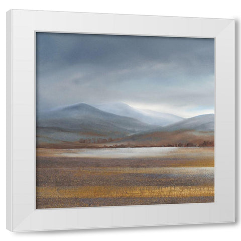 Mountainous Fields 1 White Modern Wood Framed Art Print by May