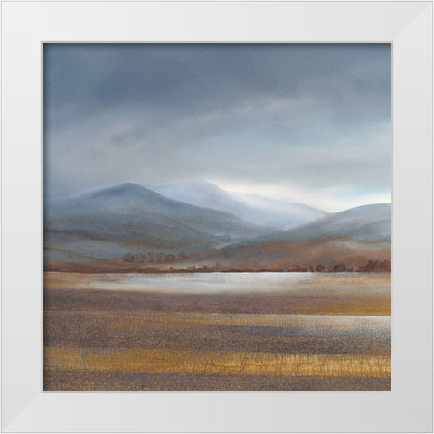 Mountainous Fields 1 White Modern Wood Framed Art Print by May