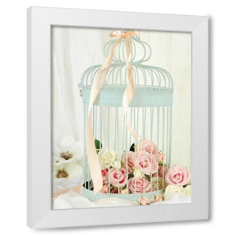 Think Blue White Modern Wood Framed Art Print by May