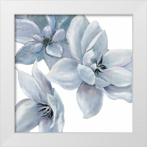 Blue Satin Withaar White Modern Wood Framed Art Print by May