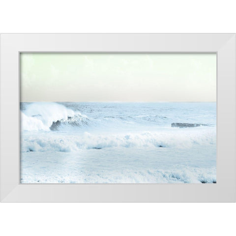Crashing Beauty White Modern Wood Framed Art Print by Collins, Matthew