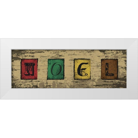 Noel Blocks White Modern Wood Framed Art Print by Hogan, Melody