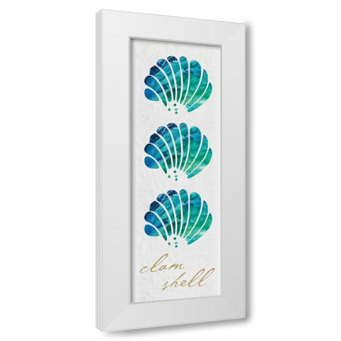 Clam Shell Panel White Modern Wood Framed Art Print by Hogan, Melody