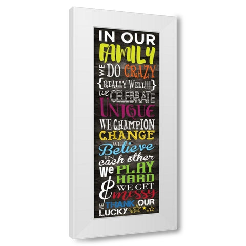 In Our Family Panel Primary 1  White Modern Wood Framed Art Print by Hogan, Melody