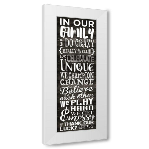 In Our Family Panel 1 White Modern Wood Framed Art Print by Hogan, Melody