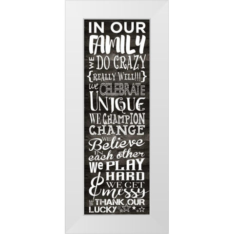 In Our Family Panel 1 White Modern Wood Framed Art Print by Hogan, Melody