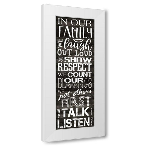 In Our Family Panel 2 White Modern Wood Framed Art Print by Hogan, Melody