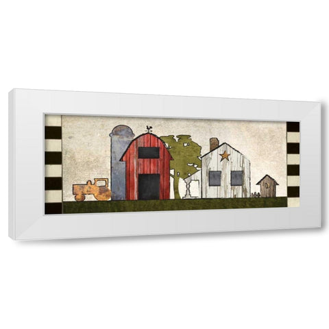 Primitive Countryside 3 White Modern Wood Framed Art Print by Hogan, Melody