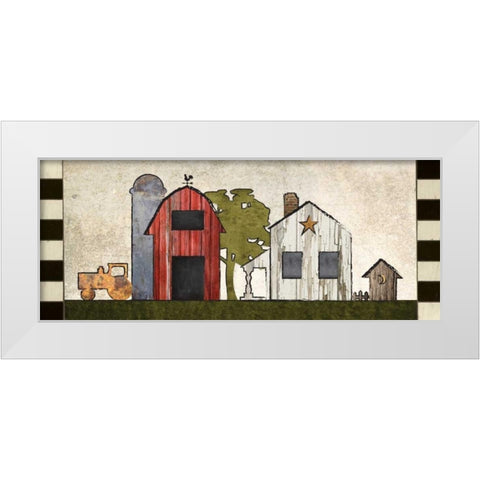 Primitive Countryside 3 White Modern Wood Framed Art Print by Hogan, Melody