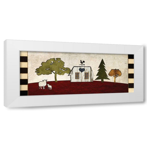 Primitive Countryside 4 White Modern Wood Framed Art Print by Hogan, Melody