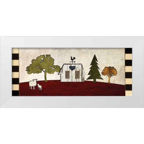 Primitive Countryside 4 White Modern Wood Framed Art Print by Hogan, Melody