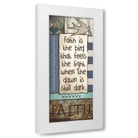 Primitive panels 1 White Modern Wood Framed Art Print by Hogan, Melody