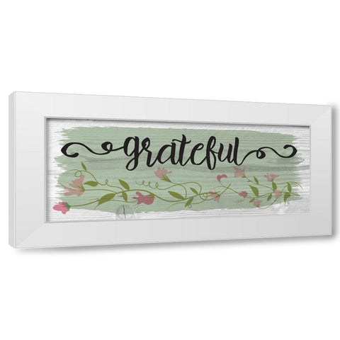 Curly Cue Grateful Color 2 White Modern Wood Framed Art Print by Hogan, Melody