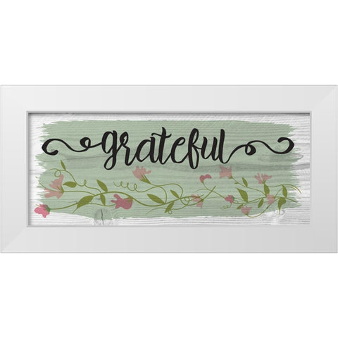 Curly Cue Grateful Color 2 White Modern Wood Framed Art Print by Hogan, Melody