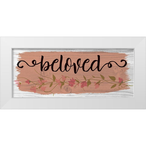 Curly Cue Beloved Color 3 White Modern Wood Framed Art Print by Hogan, Melody