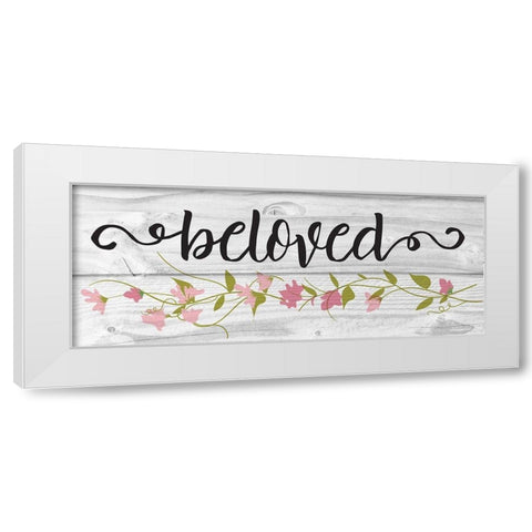 Curly Cue Beloved Floral 3 White Modern Wood Framed Art Print by Hogan, Melody