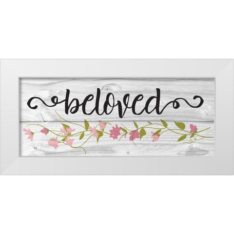 Curly Cue Beloved Floral 3 White Modern Wood Framed Art Print by Hogan, Melody