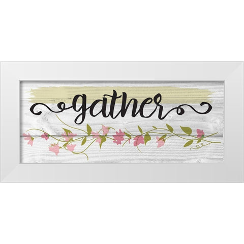 Curly Cue Gather Floral 6 White Modern Wood Framed Art Print by Hogan, Melody