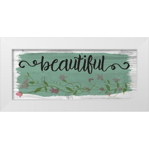 Curly Cue Beautiful Color 7 White Modern Wood Framed Art Print by Hogan, Melody