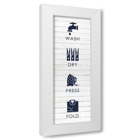 Laundry White Wood White Modern Wood Framed Art Print by Hogan, Melody