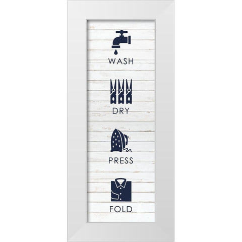 Laundry White Wood White Modern Wood Framed Art Print by Hogan, Melody