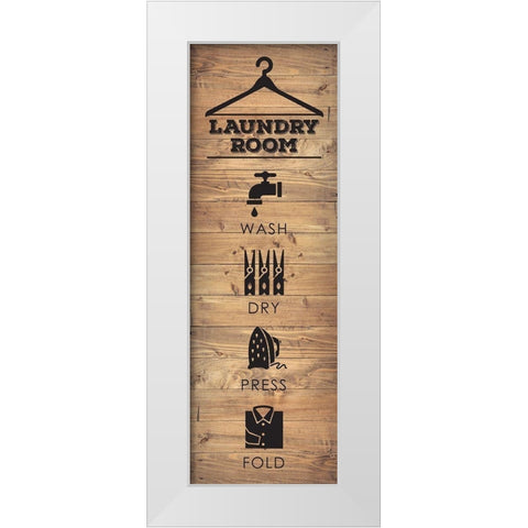 Laundry Natural 5 White Modern Wood Framed Art Print by Hogan, Melody