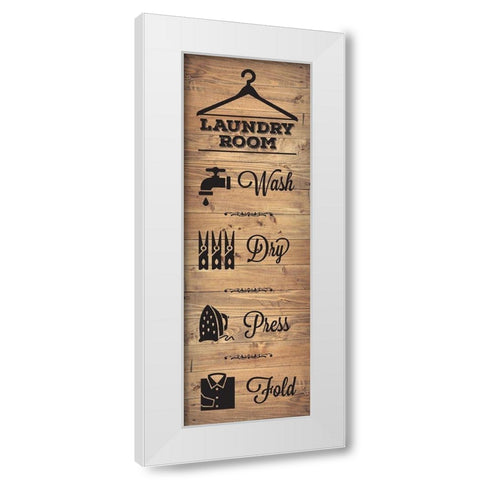 Laundry Natural 6 White Modern Wood Framed Art Print by Hogan, Melody