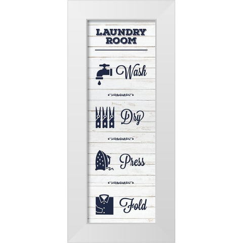 Laundry White Wood 2 White Modern Wood Framed Art Print by Hogan, Melody