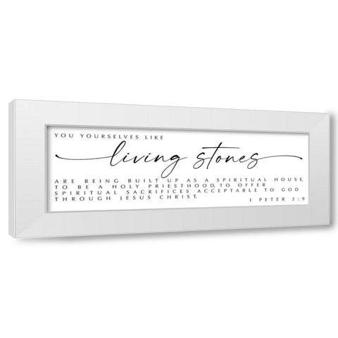 Living Stones White Modern Wood Framed Art Print by Hogan, Melody