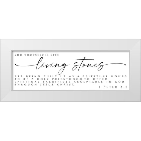 Living Stones White Modern Wood Framed Art Print by Hogan, Melody