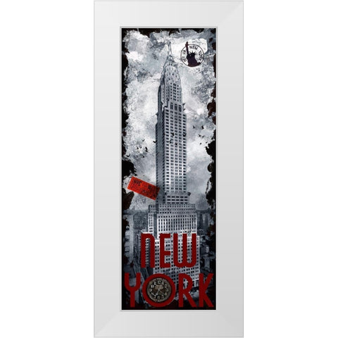 NYC Chrysler Building White Modern Wood Framed Art Print by Hogan, Melody