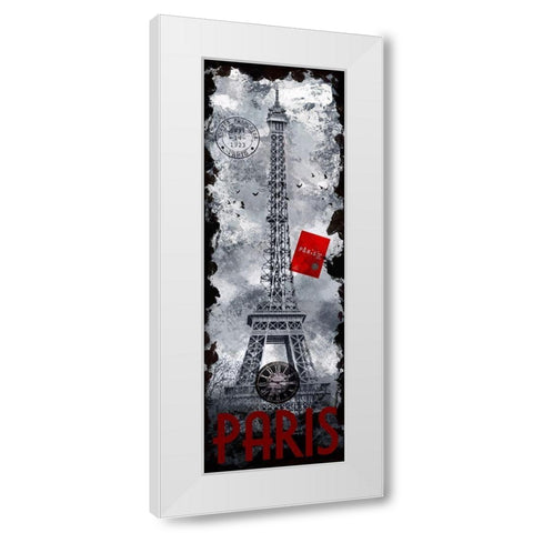 Paris Eiffel Tower White Modern Wood Framed Art Print by Hogan, Melody