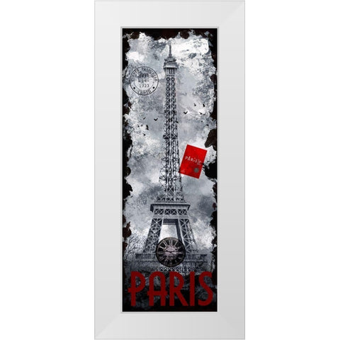 Paris Eiffel Tower White Modern Wood Framed Art Print by Hogan, Melody