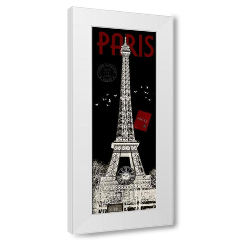 Paris Eiffel Tower Inverse White Modern Wood Framed Art Print by Hogan, Melody