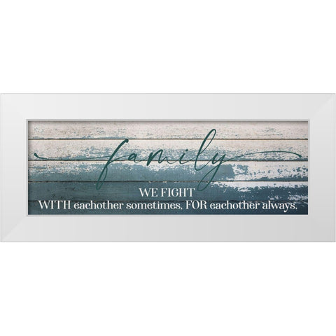 Family Fight White Modern Wood Framed Art Print by Hogan, Melody