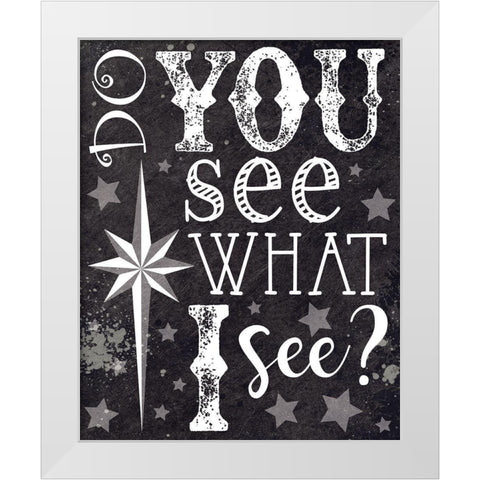 Christmas Chalkboard See White Modern Wood Framed Art Print by Hogan, Melody