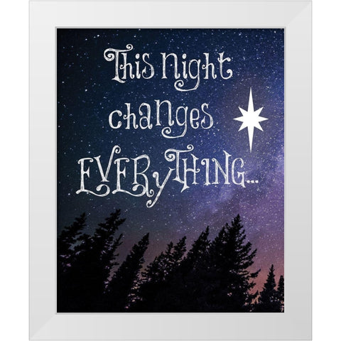 Christmas Star Trees 1 White Modern Wood Framed Art Print by Hogan, Melody