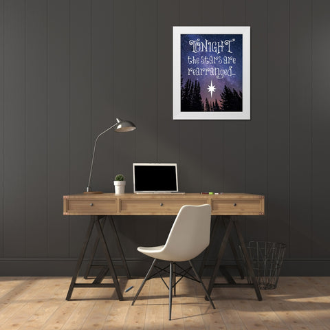 Christmas Star Trees 2 White Modern Wood Framed Art Print by Hogan, Melody