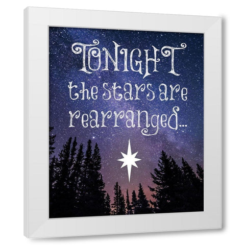 Christmas Star Trees 2 White Modern Wood Framed Art Print by Hogan, Melody