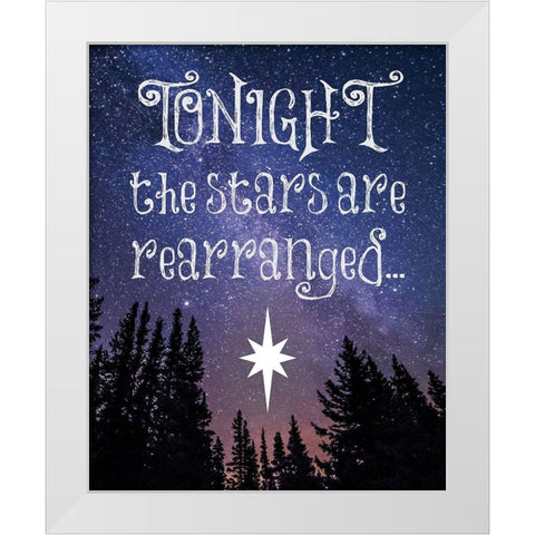 Christmas Star Trees 2 White Modern Wood Framed Art Print by Hogan, Melody