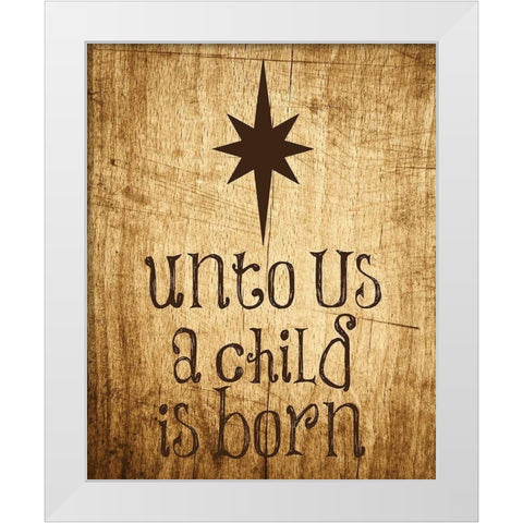 Unto Us Star 2 White Modern Wood Framed Art Print by Hogan, Melody