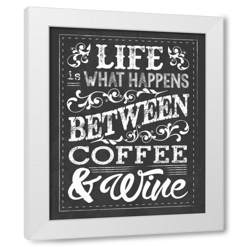 Chalk Coffee Wine White Modern Wood Framed Art Print by Hogan, Melody