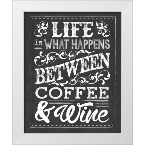 Chalk Coffee Wine White Modern Wood Framed Art Print by Hogan, Melody