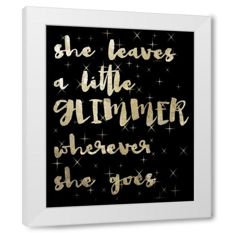 A Little Glimmer White Modern Wood Framed Art Print by Hogan, Melody